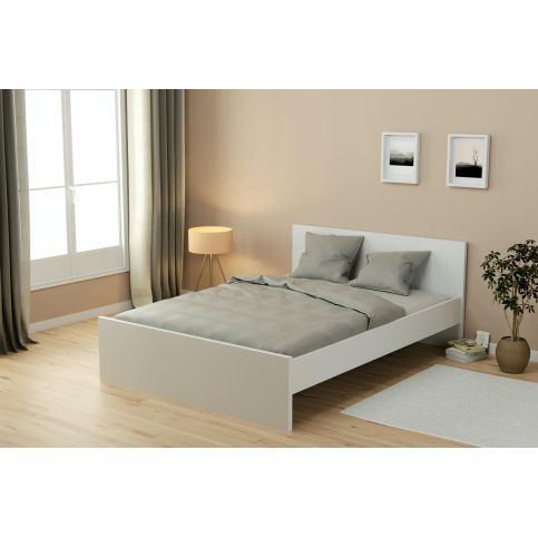 Moderní postel bílá 140 Haven - Nábytek aldo - NE