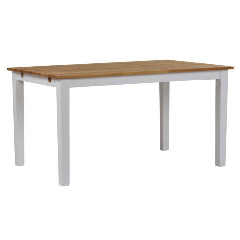 Bílý jídelní stůl z masivního dubového dřeva Folke Finnus, 140 x 90 cm - Bonami.cz