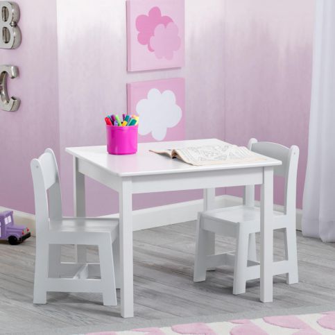 Forclaire Dětský stůl s židlemi bílý - ATAN Nábytek
