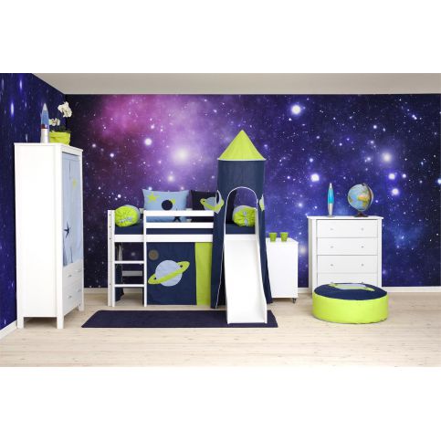 Dětský pokoj z masivu Space-milieu 1 - Dětská postel: 208x105x195 cm - Nábytek aldo - NE