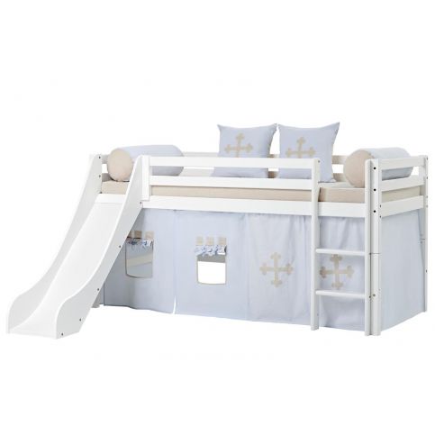 Dětská postel z masivu s klouzačkou Fairytale Knight - Dětská postel: Basic-A5-1-208x105x195 cm - Nábytek aldo - NE