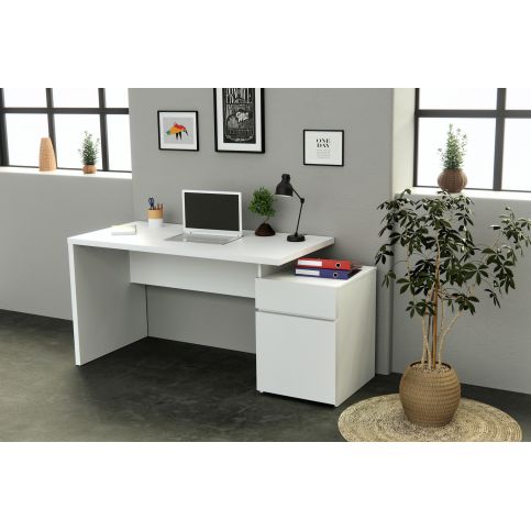 Bílý psací stůl Haven - Nábytek aldo - NE