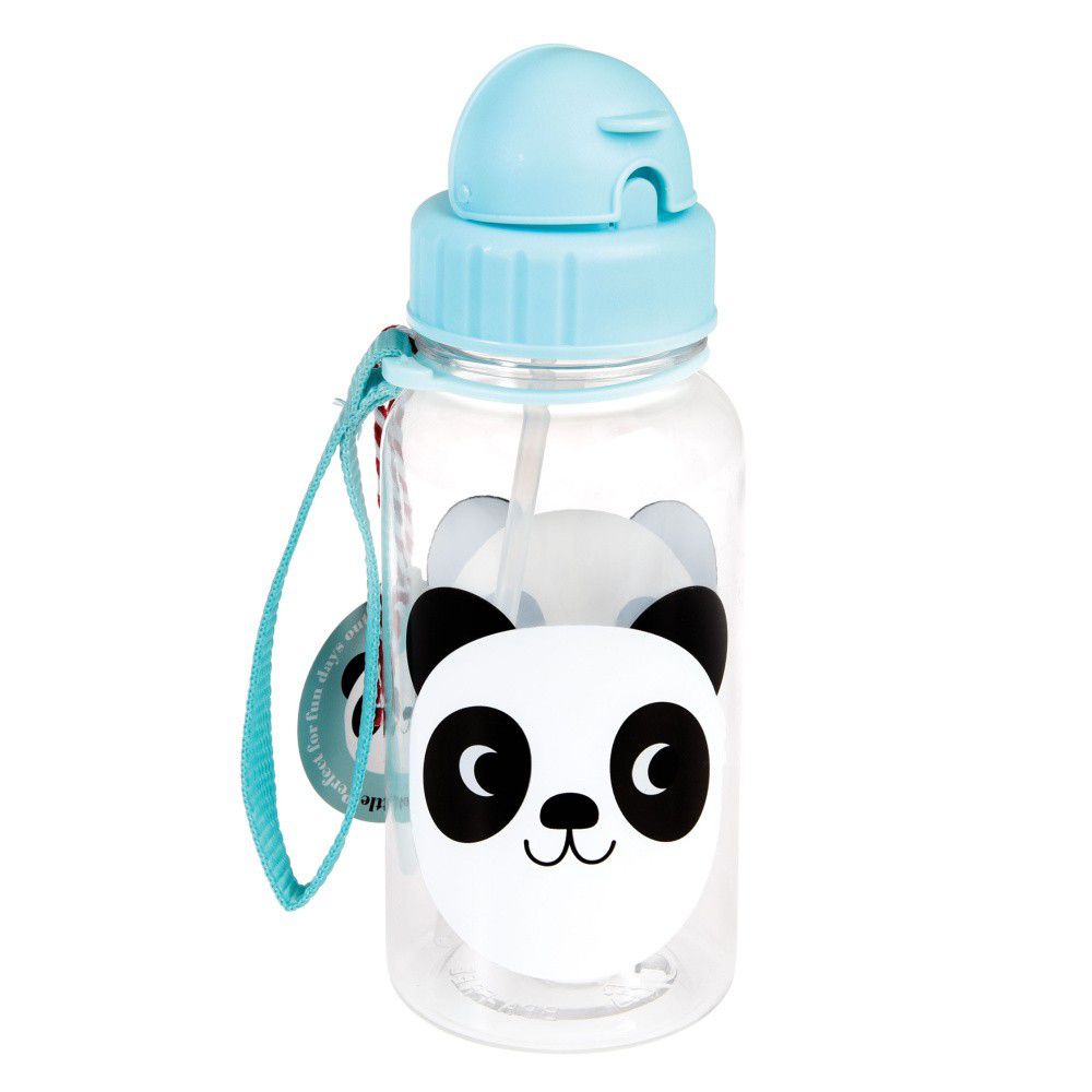 Modrá dětská láhev s brčkem Rex London Miko The Panda, 500 ml - Bonami.cz