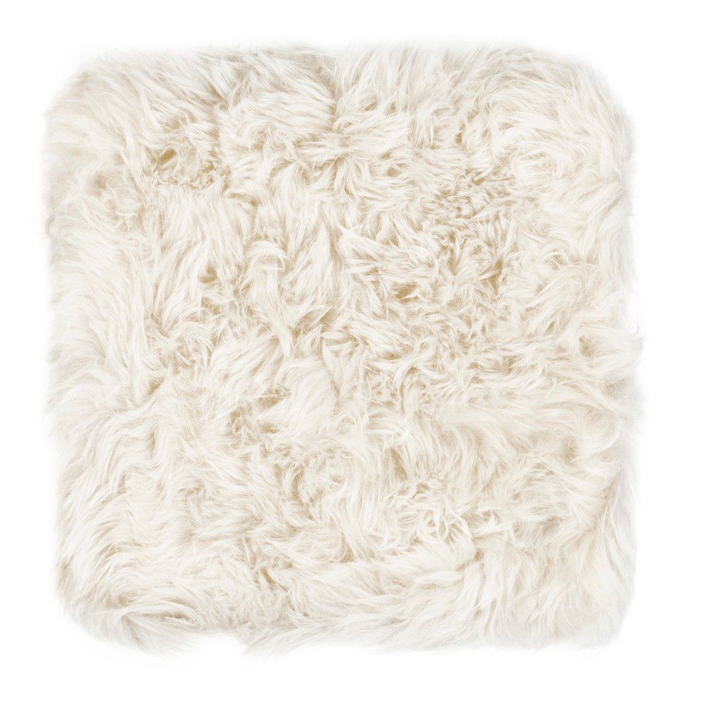 Bílý podsedák z ovčí kožešiny na jídelní židli Royal Dream Zealand, 40 x 40 cm - Bonami.cz