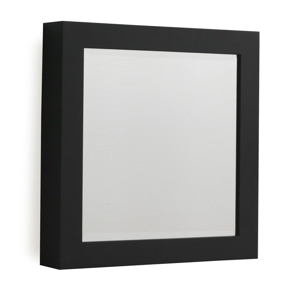 Černé nástěnné zrcadlo Geese Thick, 40 x 40 cm - Bonami.cz