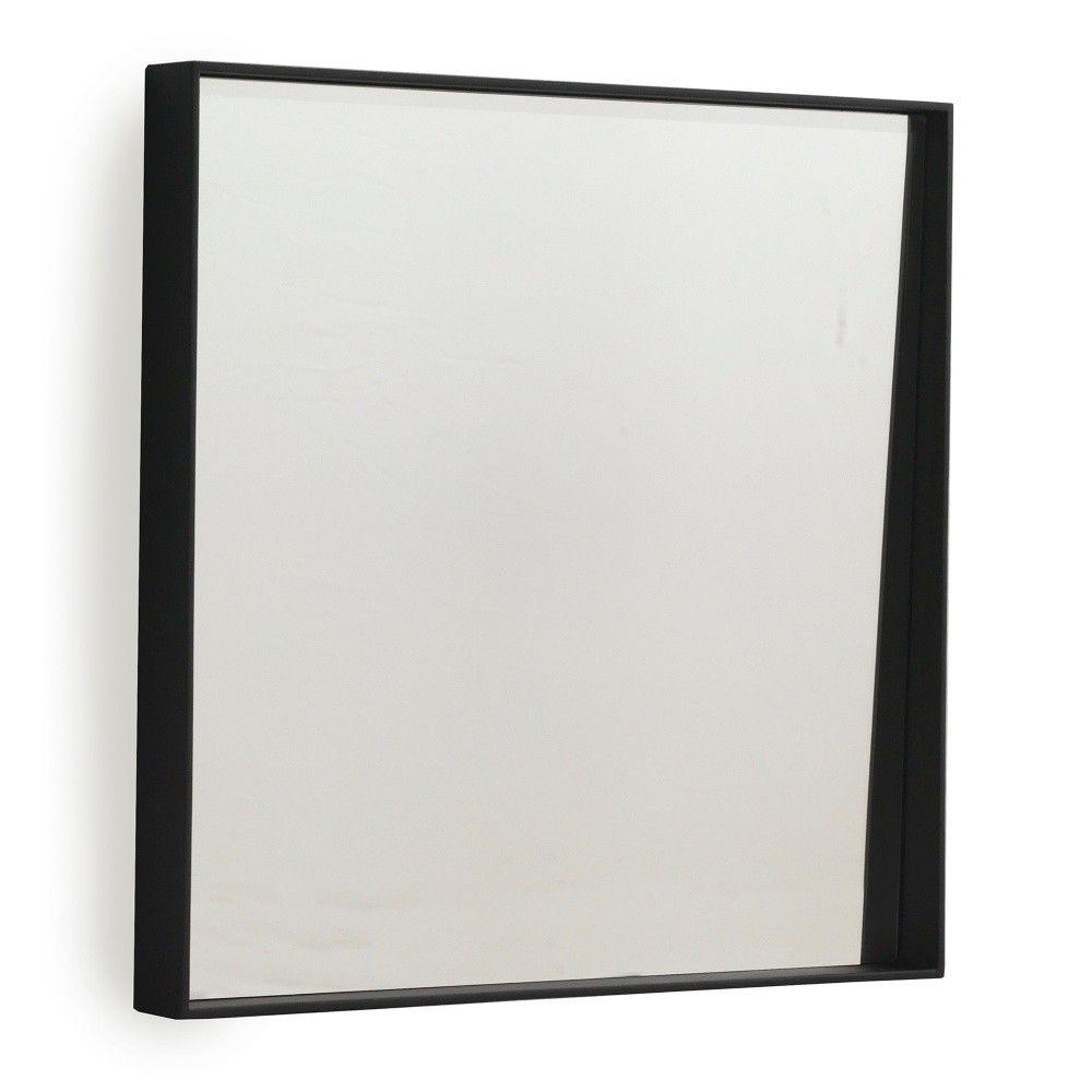 Černé nástěnné zrcadlo Geese Thin, 40 x 40 cm - Bonami.cz