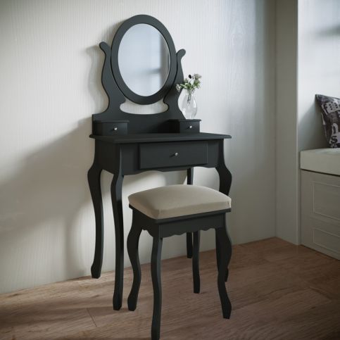 Toaletní stolek Angeluna, černý - Velký Košík
