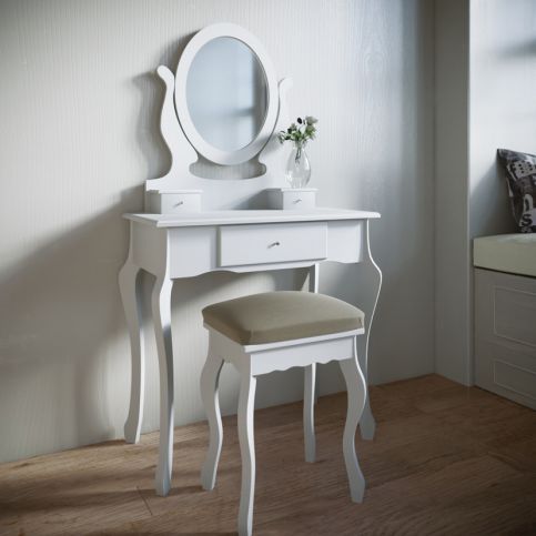 Toaletní stolek Lunawina, bílý - Velký Košík