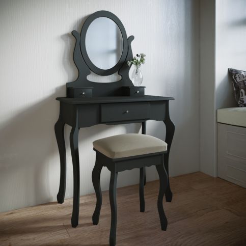Toaletní stolek Lunawina, černý - Velký Košík