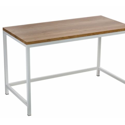 Stůl Practo 120x60 cm, bílý kov/dřevo - Designovynabytek.cz