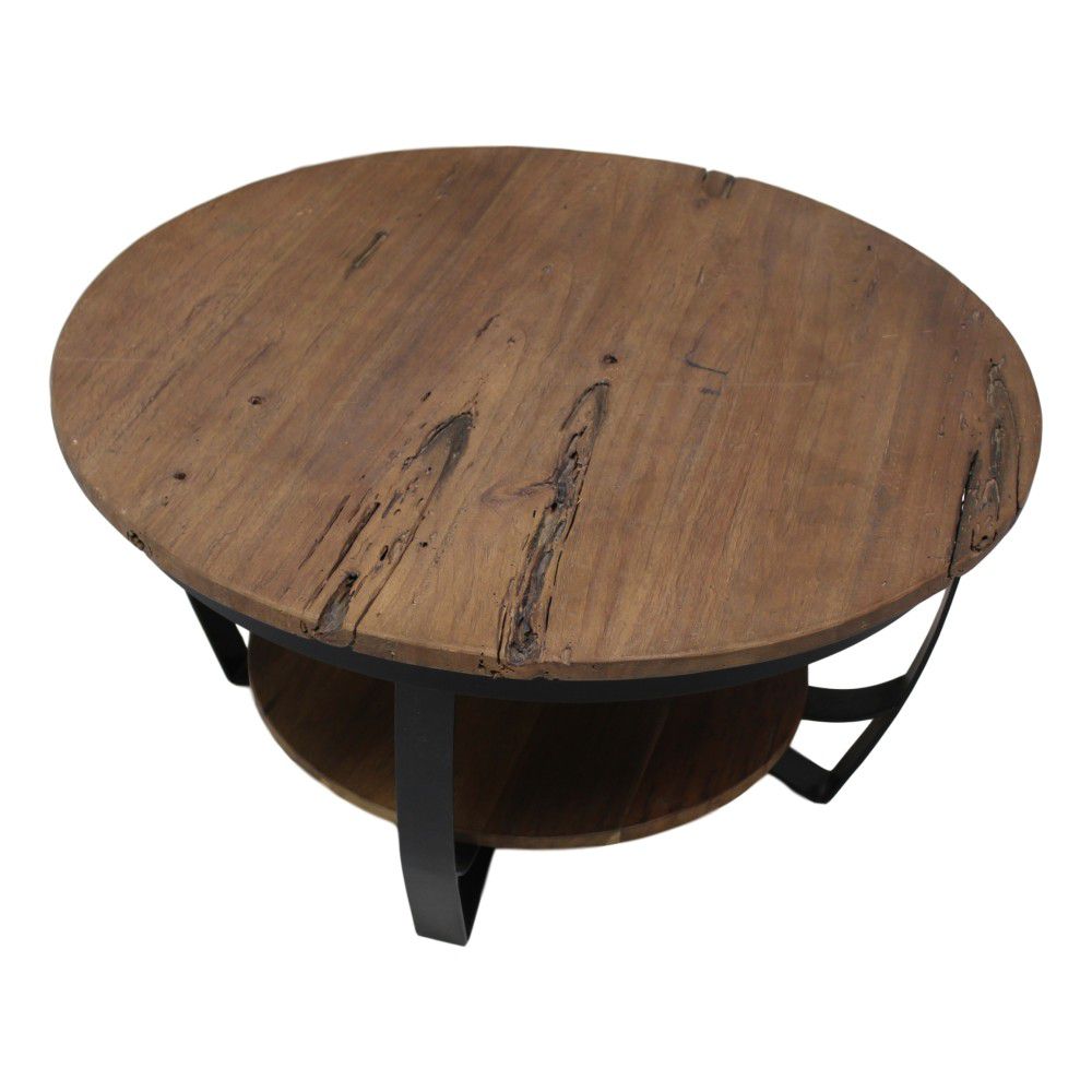 Konferenční stolek s deskou z recyklovaného teakového dřeva HSM collection Susan, ⌀ 85 cm - Bonami.cz