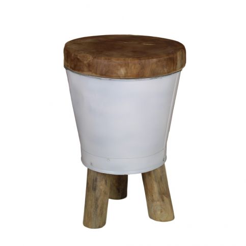 Stolička se sedákem z teakového dřeva HSM collection Bucket, výška 30 cm - Bonami.cz