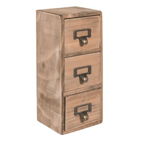 Dřevěná skříňka se 3 zásuvkami Clayre & Eef Mini Dresser, 11 x 27 cm - Bonami.cz