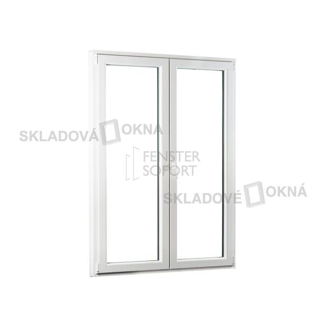 Skladova-okna Dvoukřídlé plastové balkónové dveře PREMIUM 1300 x 2080 - Skladová Okna