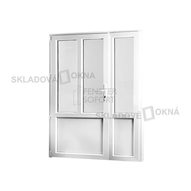 Skladova-okna Vedlejší vchodové dveře dvoukřídlé levé PREMIUM 1480 x 2080 mm barva bílá - Skladová Okna