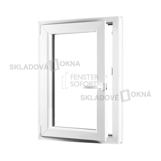 Jednokřídlé plastové okno PREMIUM, otvíravo-sklopné levé - SKLADOVÁ-OKNA.cz - 650 x 1000 - Skladová Okna