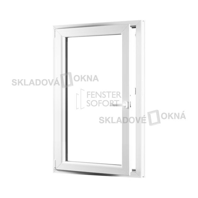 Skladova-okna Jednokřídlé plastové okno PREMIUM otvíravo-sklopné levé 800 x 1400 mm barva bílá - Skladová Okna