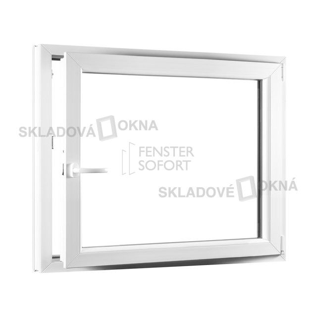 Skladova-okna Jednokřídlé plastové okno PREMIUM otvíravo-sklopné pravé 1100 x 1000 mm barva bílá - Skladová Okna