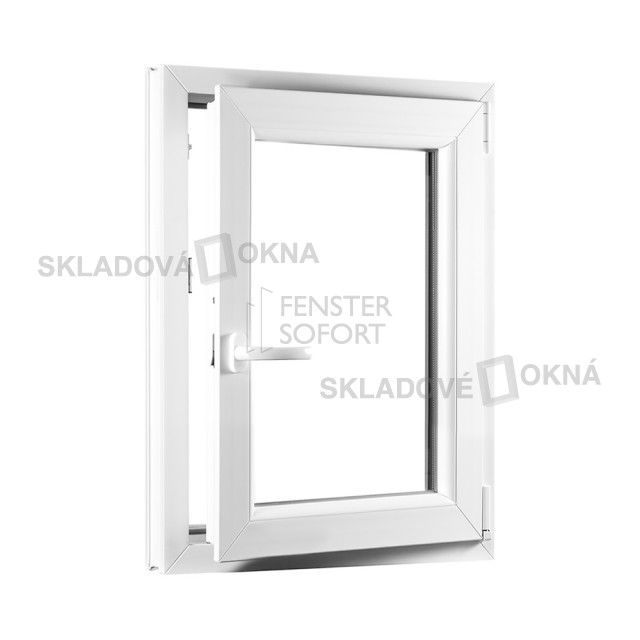 Skladova-okna Jednokřídlé plastové okno PREMIUM otvíravo-sklopné pravé 500 x 800 mm barva bílá - Skladová Okna