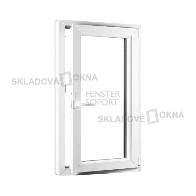 Jednokřídlé plastové okno PREMIUM, otvíravo-sklopné pravé - SKLADOVÁ-OKNA.cz - 650 x 1200 - Skladová Okna