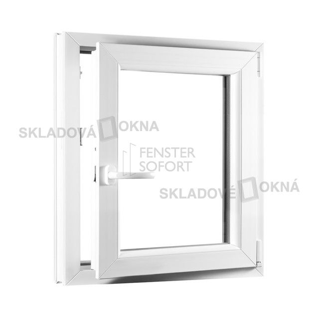 Skladova-okna Jednokřídlé plastové okno PREMIUM otvíravo-sklopné pravé 650 x 800 mm barva bílá - Skladová Okna