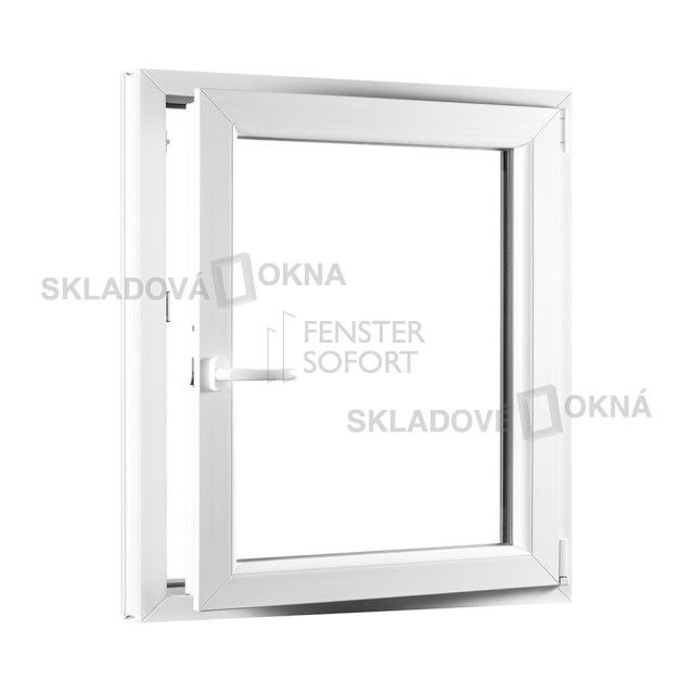 Skladova-okna Jednokřídlé plastové okno PREMIUM otvíravo-sklopné pravé 800 x 1000 mm barva bílá - Skladová Okna