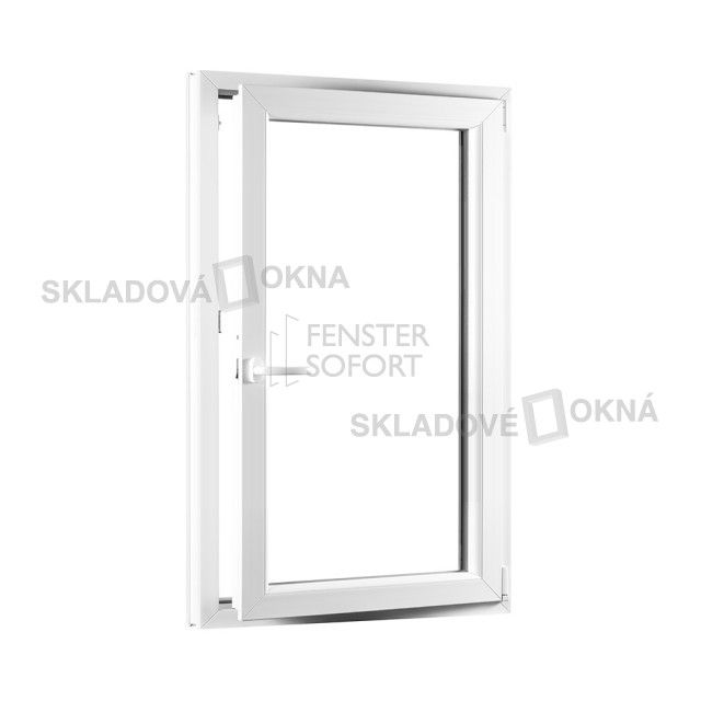Skladova-okna Jednokřídlé plastové okno PREMIUM otvíravo-sklopné pravé 800 x 1400 mm barva bílá - Skladová Okna