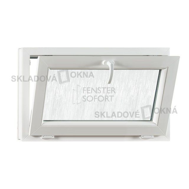 Skladova-okna Sklopné plastové okno PREMIUM sklo kůra 900 x 550 mm barva bílá - Skladová Okna