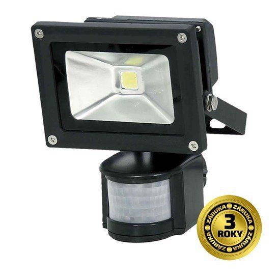 Solight LED venkovní reflektor, 10W, 700lm, AC 230V, černá, se senzorem - Favi.cz