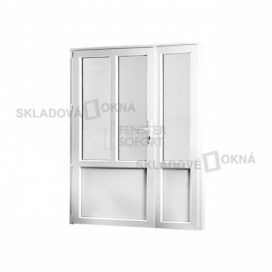 Skladova-okna Vedlejší vchodové dveře dvoukřídlé levé PREMIUM 1480 x 2080 mm barva bílá Skladová Okna