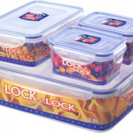 LOCKNLOCK Dóza na potraviny LOCK, set 4 ks, 3,9l/ 1l/ 470ml