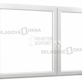 Skladova-okna Dvoukřídlé pl. okno se sloupkem 2/3+1/3 PREMIUM 2060 x 1540 mm barva bílá Skladová Okna