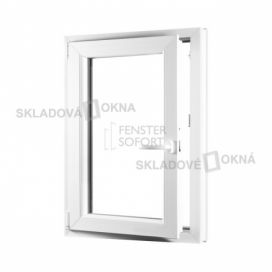 Skladova-okna Jednokřídlé plastové okno PREMIUM otvíravo-sklopné levé 650 x 1000 mm barva bílá