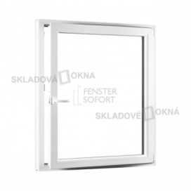 Skladova-okna Jednokřídlé plastové okno PREMIUM otvíravo-sklopné pravé 1100 x 1400 mm barva bílá Skladová Okna