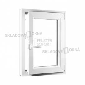 Skladova-okna Jednokřídlé plastové okno PREMIUM otvíravo-sklopné pravé 500 x 800 mm barva bílá Skladová Okna