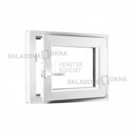 Skladova-okna Jednokřídlé plastové okno PREMIUM otvíravo-sklopné pravé 600 x 550 mm barva bílá Skladová Okna