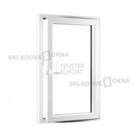 Skladova-okna Jednokřídlé plastové okno PREMIUM otvíravo-sklopné pravé 800 x 1400 mm barva bílá Skladová Okna