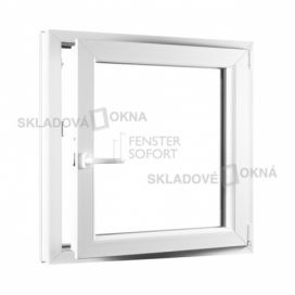 Skladova-okna Jednokřídlé plastové okno PREMIUM otvíravo-sklopné pravé 800 x 900 mm barva bílá Skladová Okna