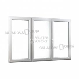 Skladova-okna Trojkřídlé plastové okno se sloupkem PREMIUM 2060 x 1540 barva bílá Skladová Okna