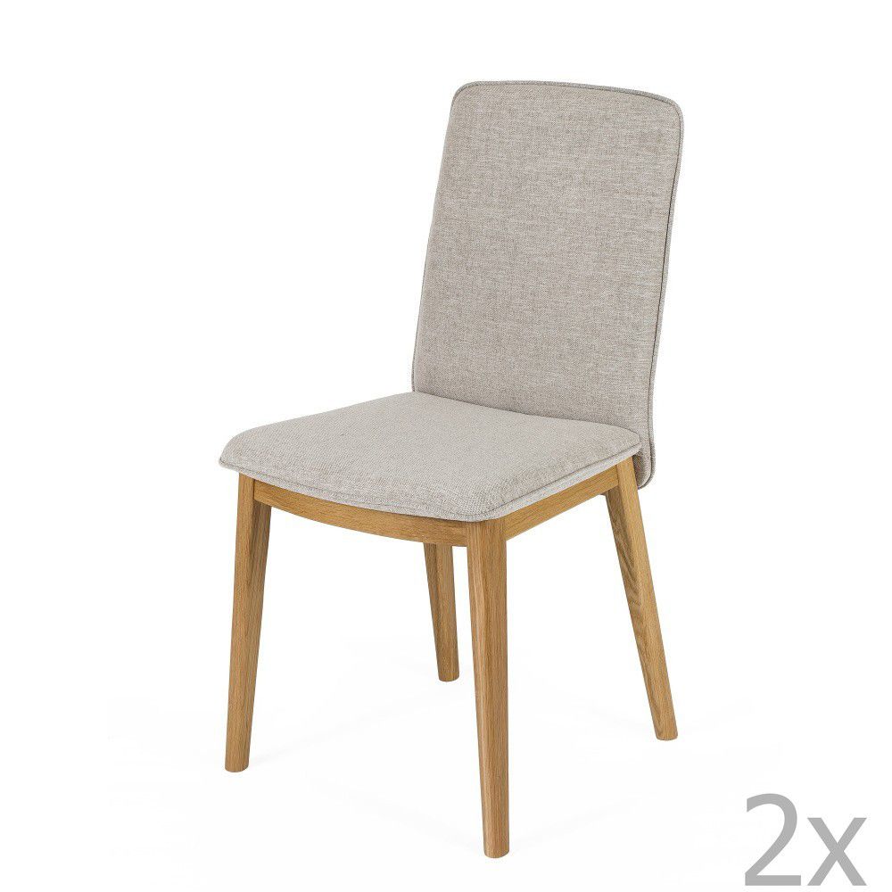 Sada 2 jídelních židlí s podnožím z dubového dřeva Woodman Adra Naturo Light - Bonami.cz
