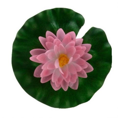 Umělý lotosový květ v listu růžová, pr. 20 cm - 4home.cz