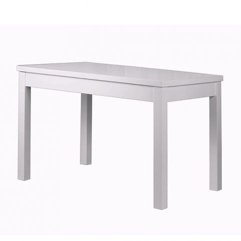 Lesklý bílý rozkládací jídelní stůl Durbas Style Daniel, 120 x 73 cm - Bonami.cz