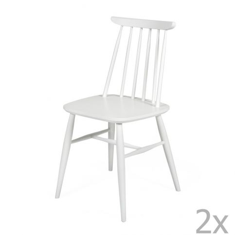 Sada 2 bílých jídelních židlí z masivní břízy Woodman Aino - Bonami.cz