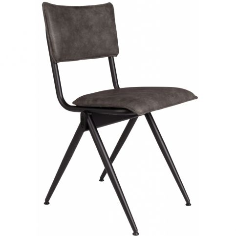 Jídelní židle DUTCHBONE WILLOW, ekokůže, antracit 1100343 Dutchbone - Designovynabytek.cz