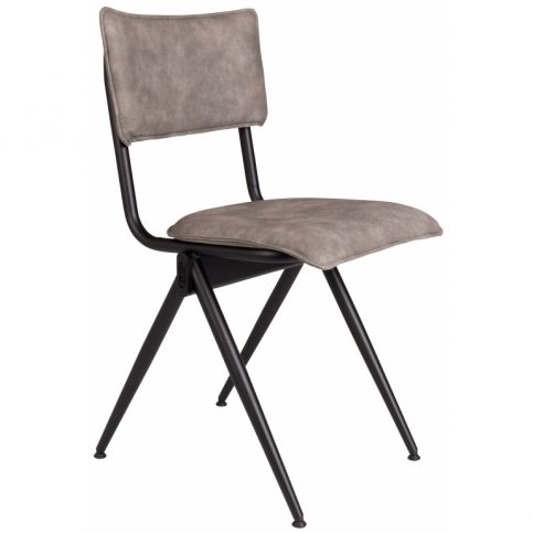 Jídelní židle DUTCHBONE WILLOW, ekokůže, šedá 1100342 Dutchbone - Designovynabytek.cz