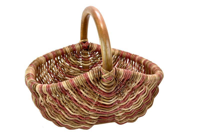 Vingo Ratanový nákupní košík v hnědo červených odstínech - Vingo