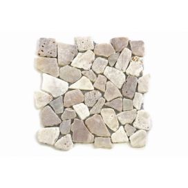 Divero Garth Mozaika říční kámen - krémová 1m2 - 30x30x1,5 cm