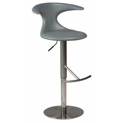 Barová židle DanForm Flair, pravá kůže, šedá, podnož kov 100801587 DAN FORM - Designovynabytek.cz