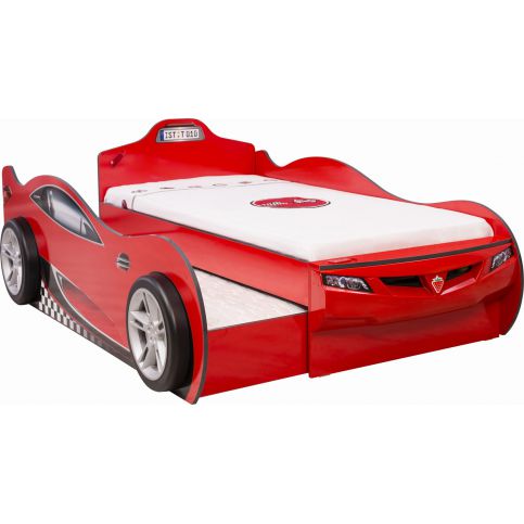 Dětská postel s přistýlkou auto Champion 90-190 - red - Nábytek aldo - NE