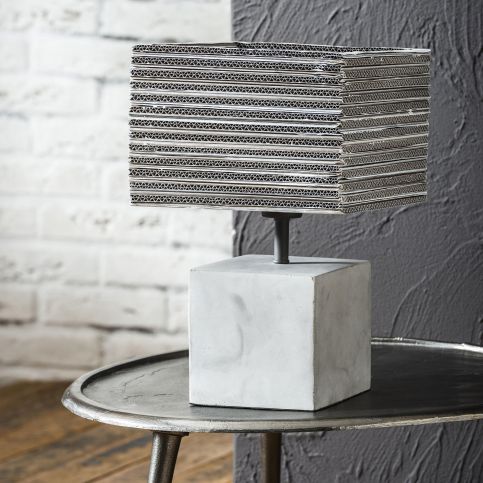 Stolní lampa čtvercová 1L beton-karton - Nábytek aldo - NE